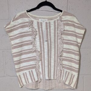 Lou & Grey for LOFT Sleeveless Striped Fringe sweater Size XS, NWT, Beach Casual